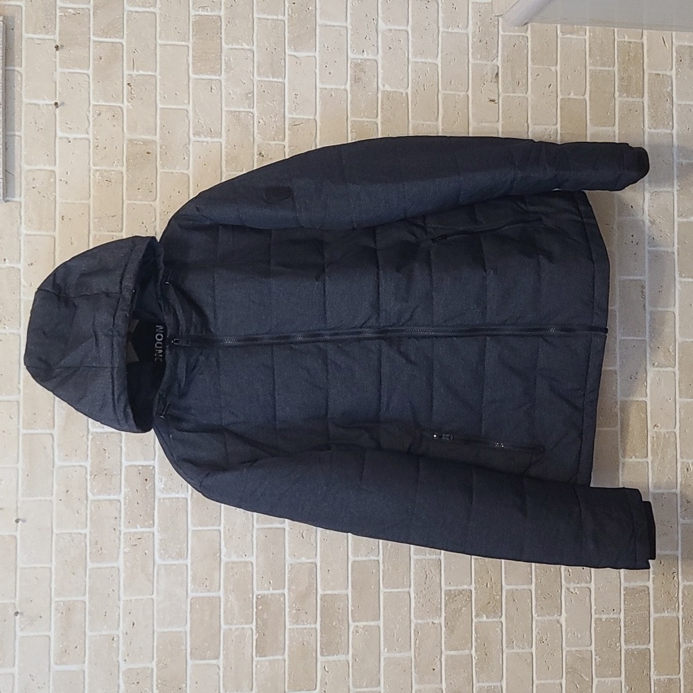 London Fog Men's Dark Blue Hooded Insulated Winter Jacket (Sz M)